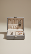 Charcoal Velvet Jewelry Box with Misty Finish