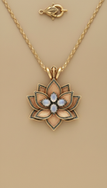 Lotus Pendant Necklace in 18K Gold